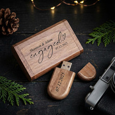 Personalised Oval Wooden USB