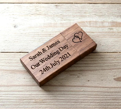 Personalised engraved wood usb - personalised,
